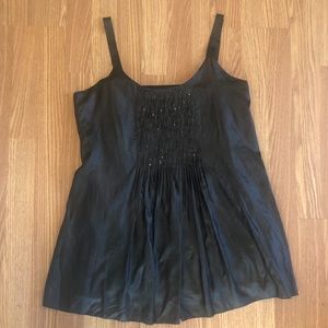 Eileen Fisher Women's Black 100% Silk Sequin Cami Sleeveless Tank Size Medium